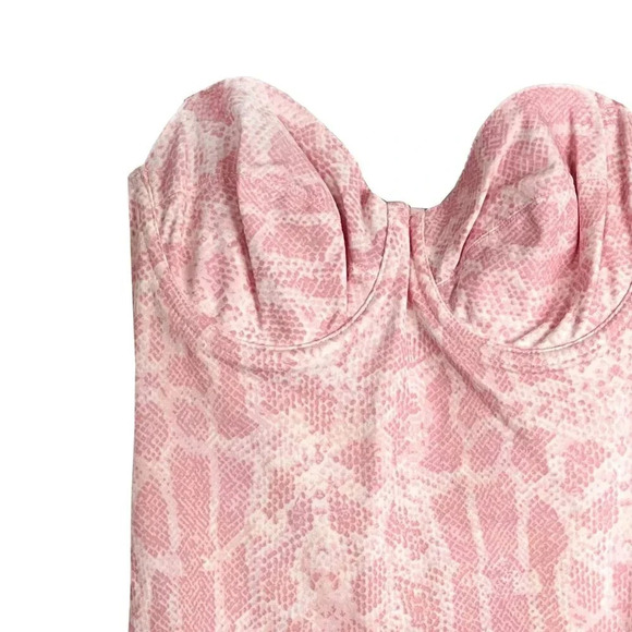 Nancy Ganz 34B Pink Snakeprint Body Slimmer Shapewear Vintage 90s Slimming - Picture 2 of 5